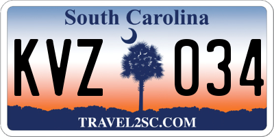 SC license plate KVZ034