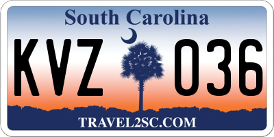 SC license plate KVZ036