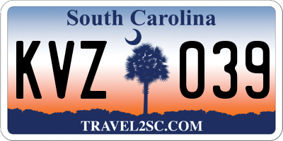 SC license plate KVZ039