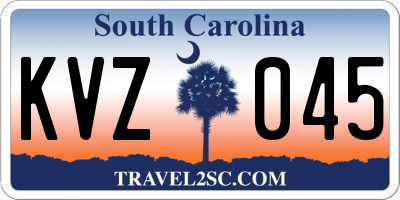 SC license plate KVZ045