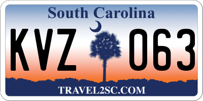 SC license plate KVZ063