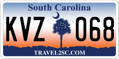 SC license plate KVZ068