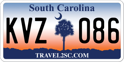 SC license plate KVZ086