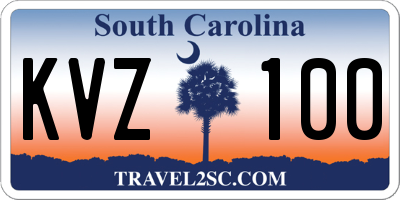 SC license plate KVZ100