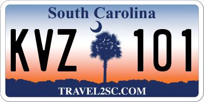SC license plate KVZ101
