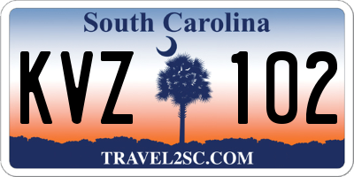 SC license plate KVZ102