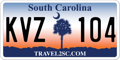 SC license plate KVZ104