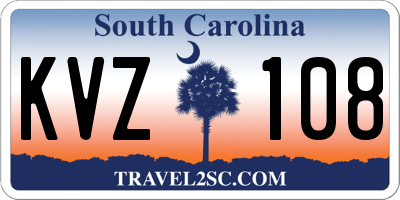 SC license plate KVZ108