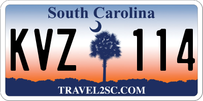 SC license plate KVZ114