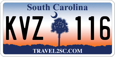 SC license plate KVZ116