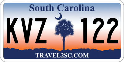 SC license plate KVZ122
