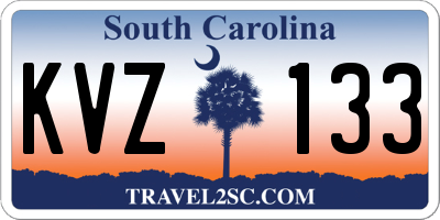 SC license plate KVZ133