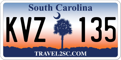SC license plate KVZ135