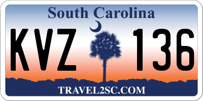 SC license plate KVZ136