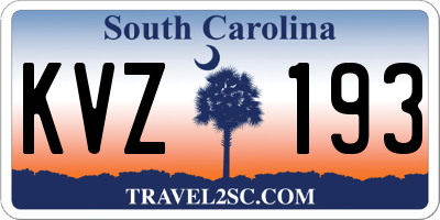 SC license plate KVZ193