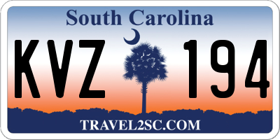 SC license plate KVZ194