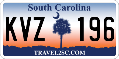 SC license plate KVZ196