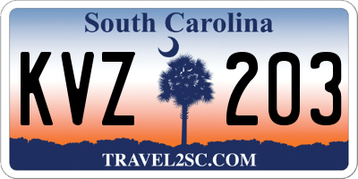 SC license plate KVZ203