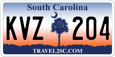 SC license plate KVZ204