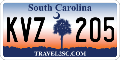 SC license plate KVZ205
