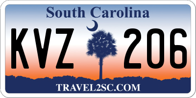 SC license plate KVZ206
