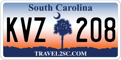 SC license plate KVZ208