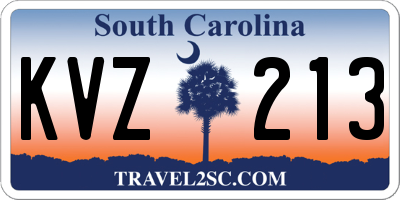 SC license plate KVZ213