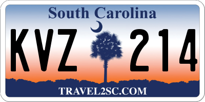 SC license plate KVZ214