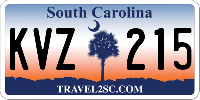 SC license plate KVZ215