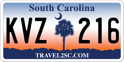 SC license plate KVZ216