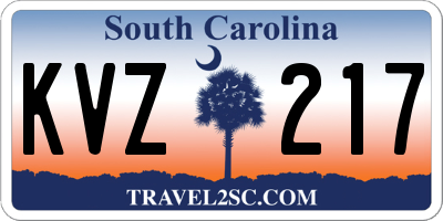 SC license plate KVZ217