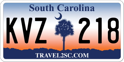 SC license plate KVZ218