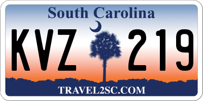 SC license plate KVZ219