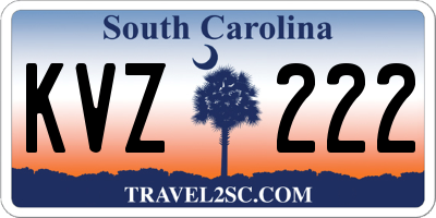 SC license plate KVZ222
