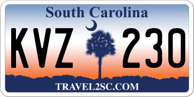 SC license plate KVZ230