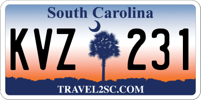 SC license plate KVZ231