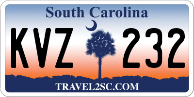 SC license plate KVZ232