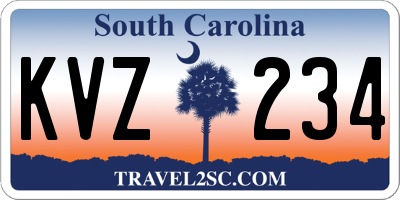 SC license plate KVZ234