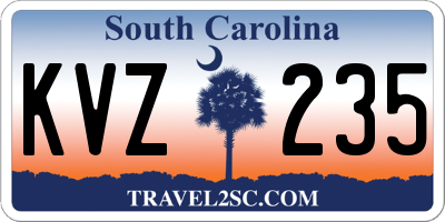 SC license plate KVZ235