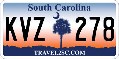 SC license plate KVZ278