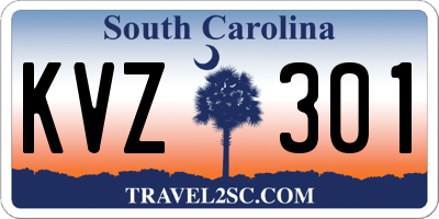 SC license plate KVZ301