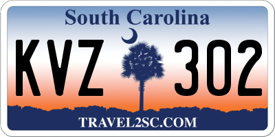 SC license plate KVZ302