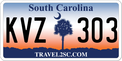 SC license plate KVZ303