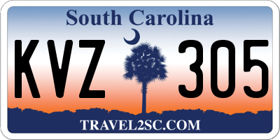 SC license plate KVZ305