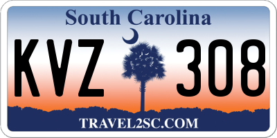 SC license plate KVZ308