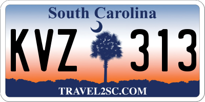 SC license plate KVZ313