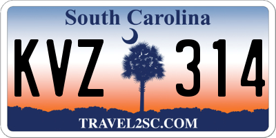SC license plate KVZ314