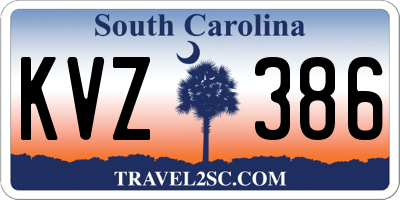 SC license plate KVZ386