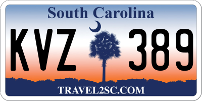 SC license plate KVZ389