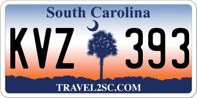 SC license plate KVZ393